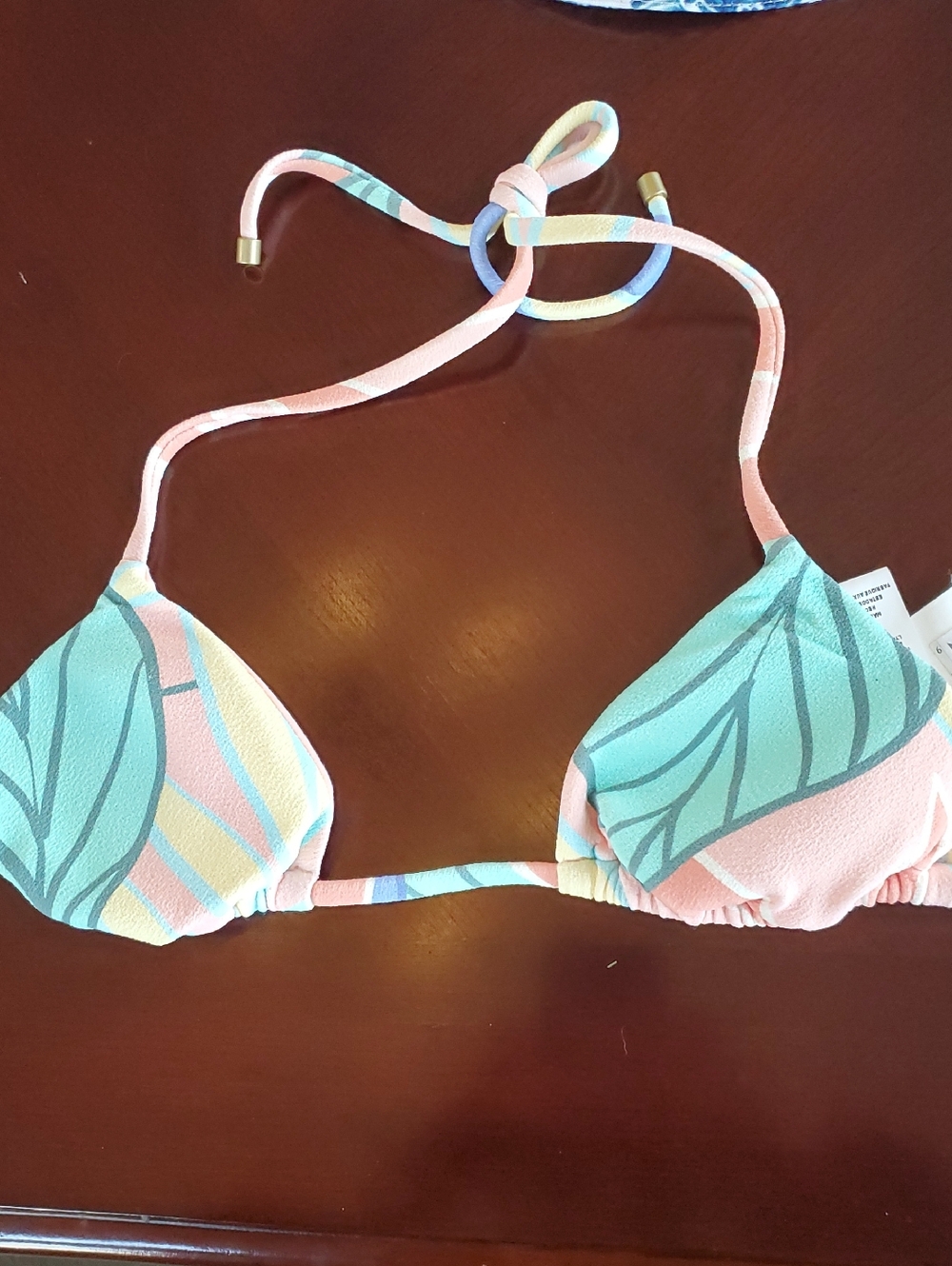 Vitamin A Triangle Bikini Top Retro Jungle NWT